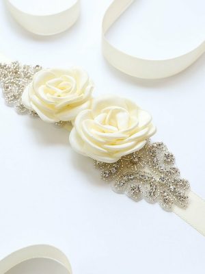 Ceinture mariage fleurs de roses