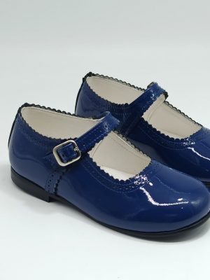 Chaussures de cérémonie fille - Salomés - Bleu verni