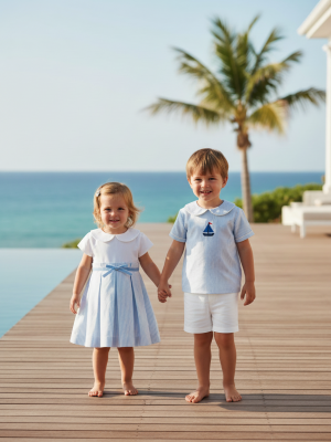 Robe de cérémonie bébé fille - Marine