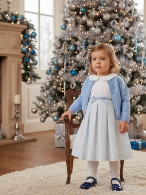 Robe de cérémonie bébé fille - Marine