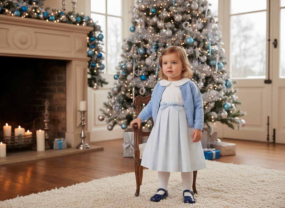 Robe de cérémonie bébé fille - Marine